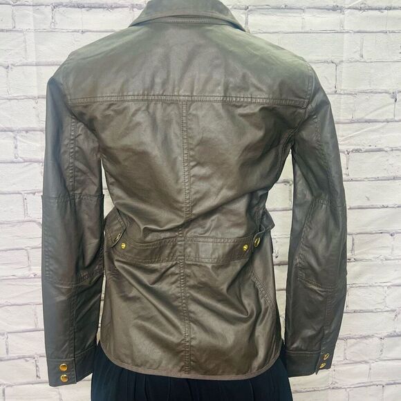 J. Crew Womens Army Green Full Zip Buttoned Cotton Military Jacket Size XS - Picture 2 of 7